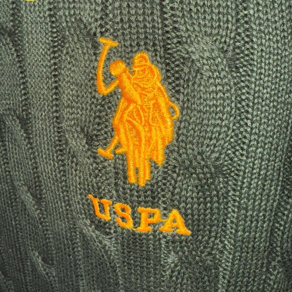 Retro Gentleman's Long-Sleeve Turn-Down Collar Wool Cable Knit Sweater for Men - Picture 5 of 7